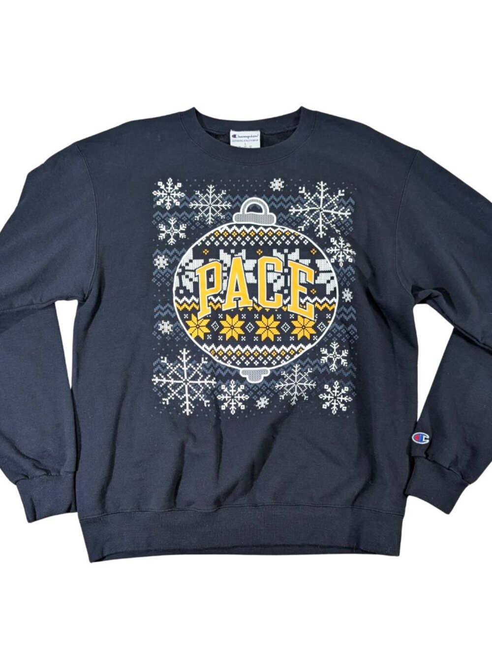 Champion Pace University Ugly Christmas Sweater Sweatshirt Mens Large